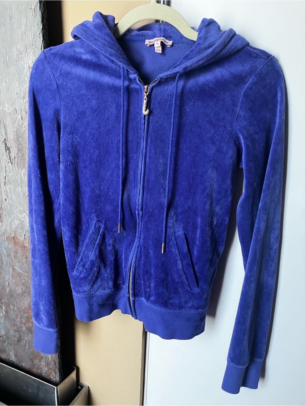 Juicy Couture Vibrant Purple Velour Zip-Up Hoodie